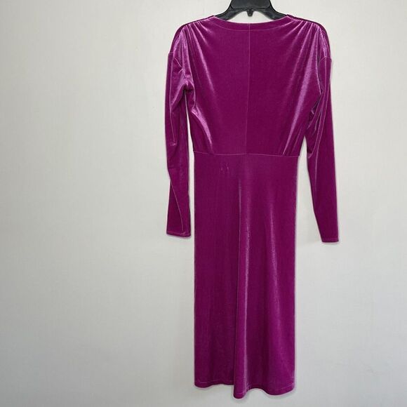 ATLEIN Collective Dress Womens Small S Pink Velvet Ruched Long Sleeve - Picture 5 of 10